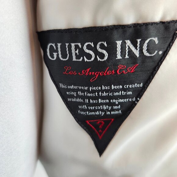 Guess Los Angeles White Down Jacket with Hood Size L/G - Picture 11 of 16